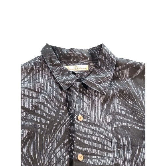 Tommy Tommy Bahama Silk Button Up Shirt Men Sz L Island Print Summer Pocket - Picture 2 of 7